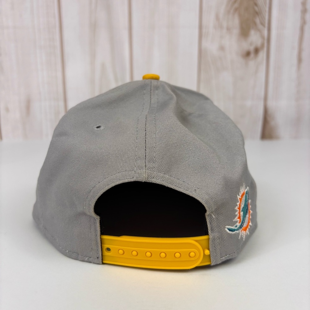 Miami Dolphins Ball Cap New Era NFL 9FIFTY Football Adjustable 3D Logo Hat Gray - Picture 3 of 11